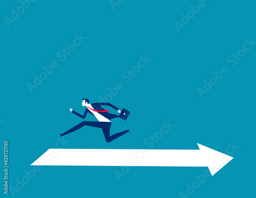 Leadership decision to be difference or opposite. Business vector illustration