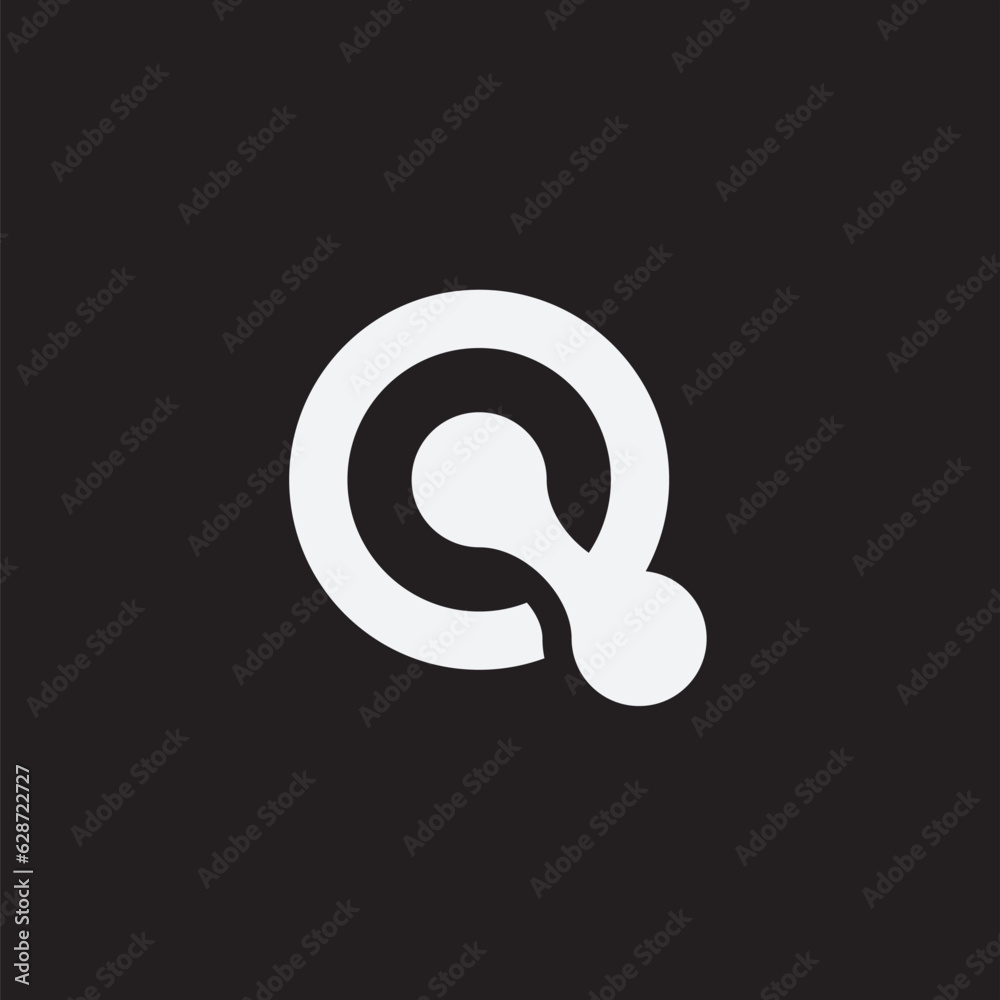 modern Q Logo with unique simple knot cool elegant and creative monogram design idea for your brand and business logo