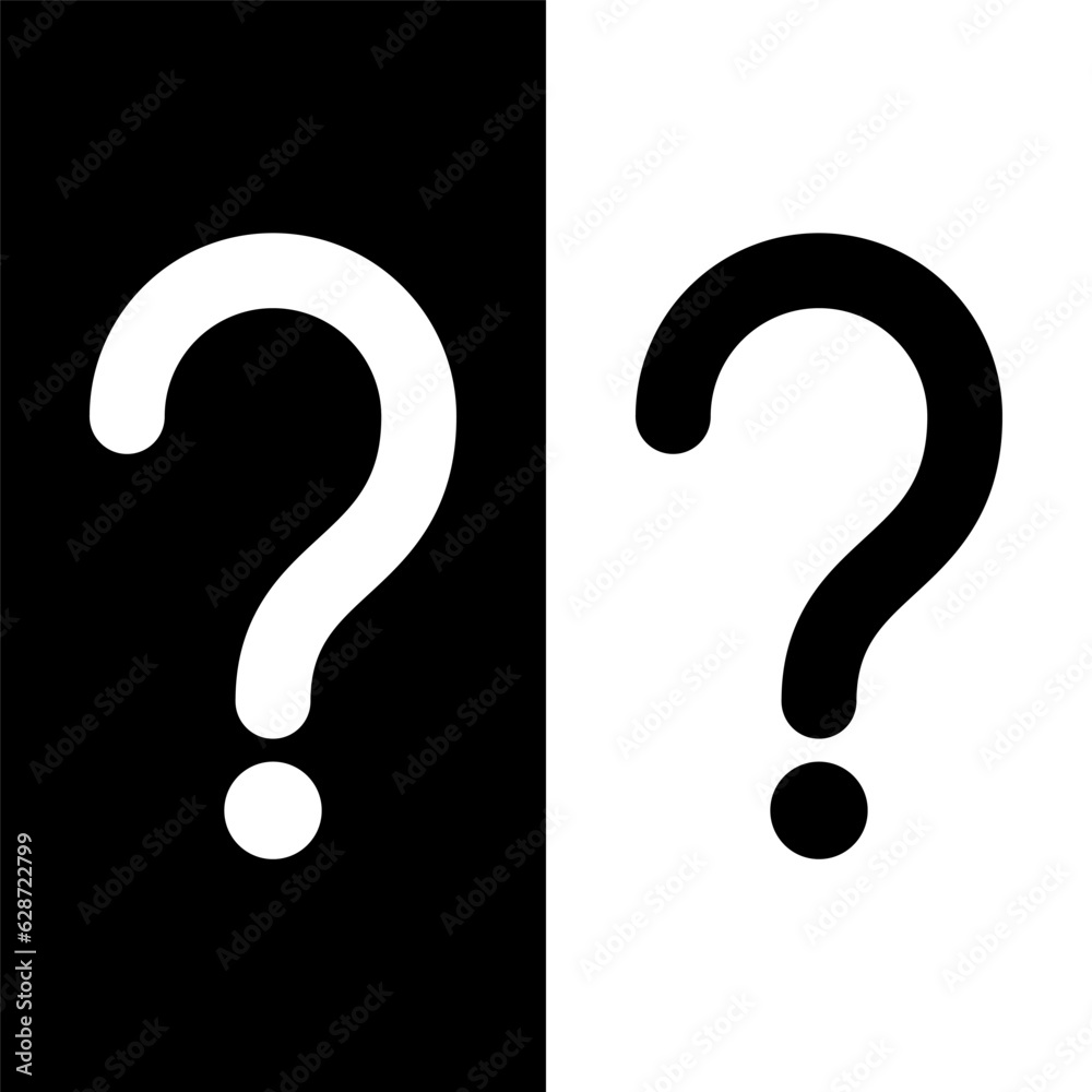 black and white question mark icon black and white question mark icon