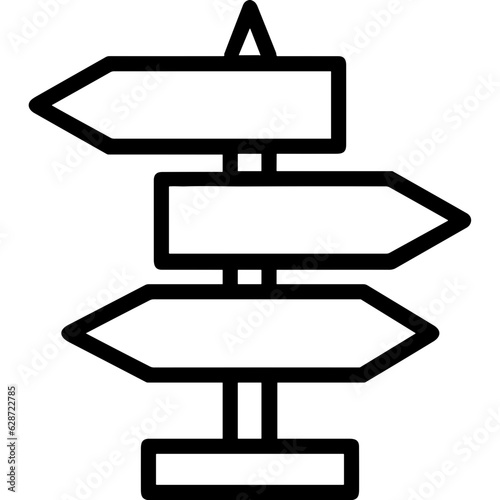 Signpost direction icon symbol vector image. Illustration of the arrow information signboard guide destination design image