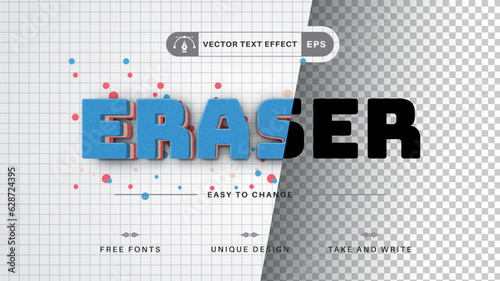 Eraser - Editable Text Effect, Font Style