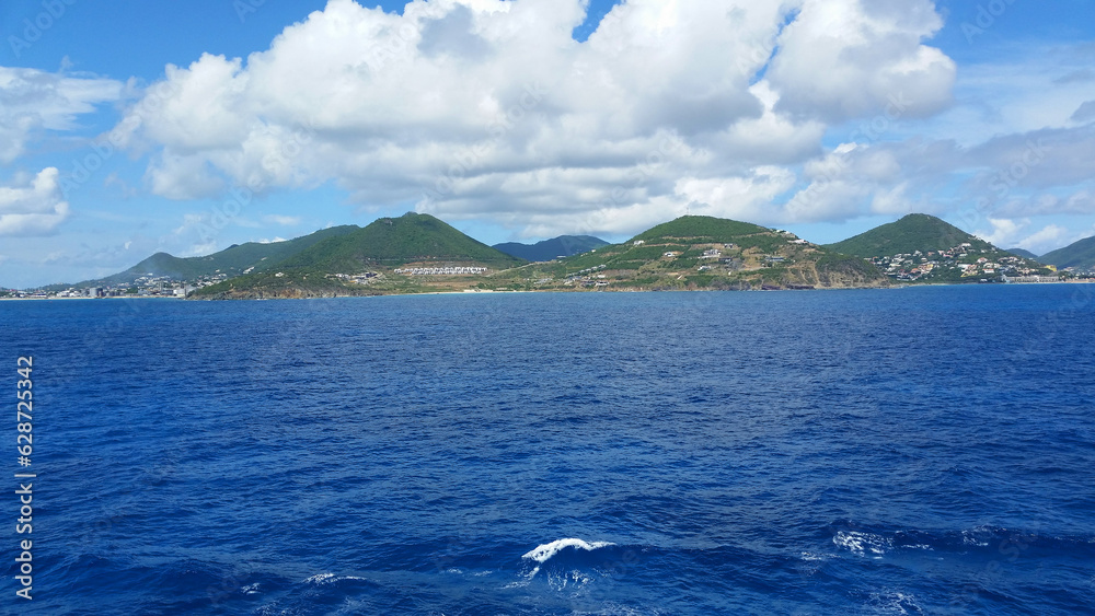 The Island of Saint Martin in the Caribbean During a Sunny Day