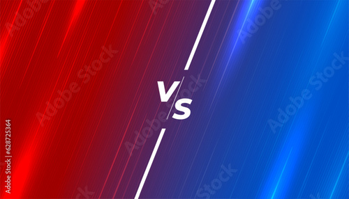 blue and red versus vs shiny banner for tournament match