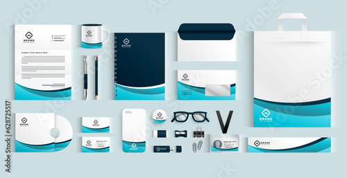 collection of modern office stationery banner business essentials for success