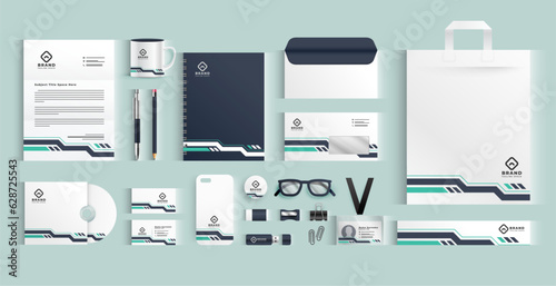 modern business stationery set banner for corporate identity