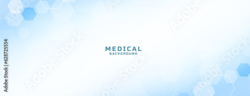 modern medical health care banner with hexagon design