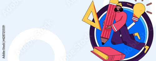 Education learning people flat vector concept hand drawn illustration
