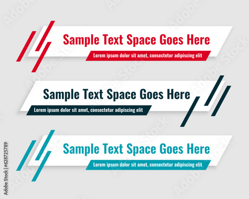 lower third news report header template in collection of three
