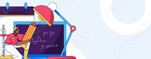 Education learning people flat vector concept hand drawn illustration
