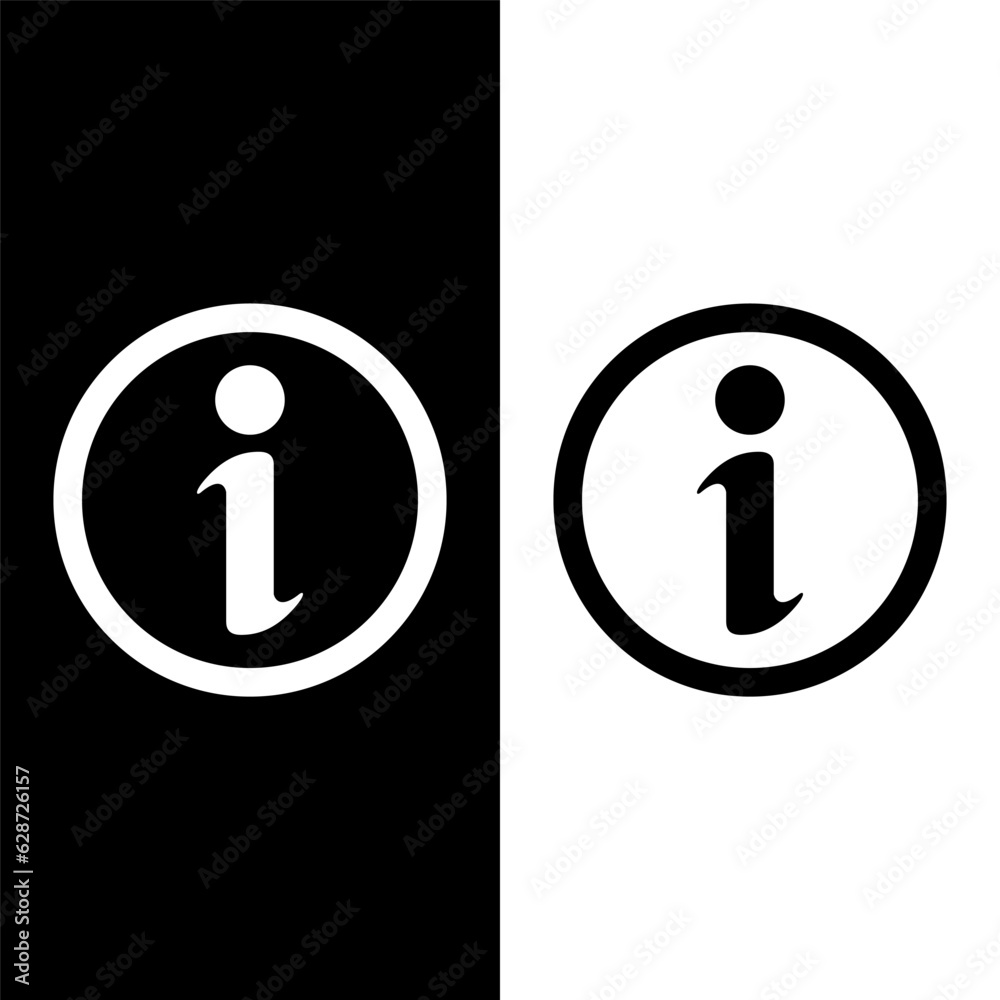 black and white information sign black and white information sign