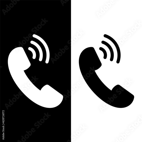 black and white telephone icon