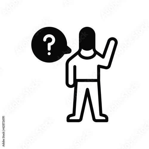 Black solid icon for ask