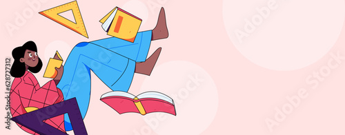 Education learning people flat vector concept hand drawn illustration
