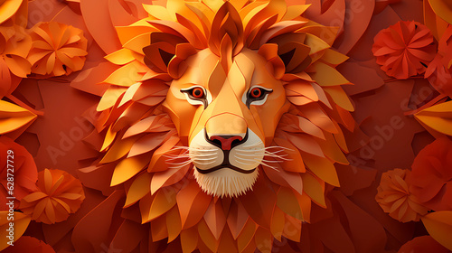 Lion 3D cute simple background