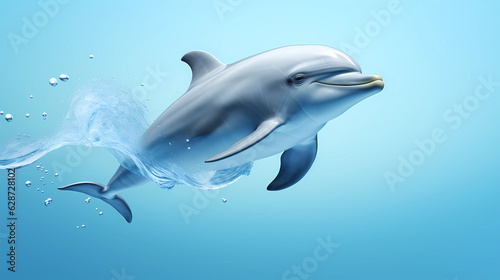 Dolphin 3D cute simple background © Asep
