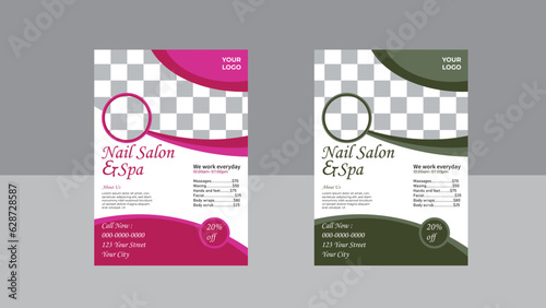 Nails Salon Flyer Template | Adobe Stock