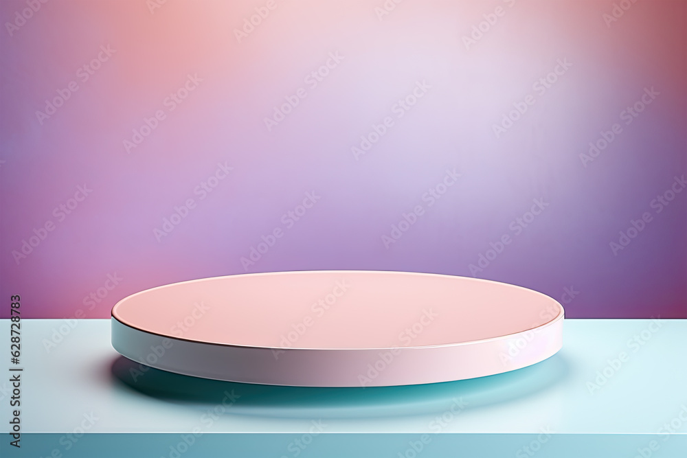 pastel color platform display for show product on white space ...