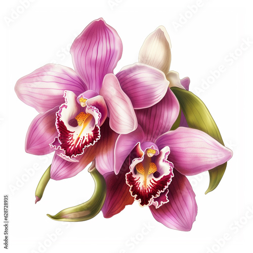 Delicate Pink Orchid Blossom in Nature's Beauty, generative ai