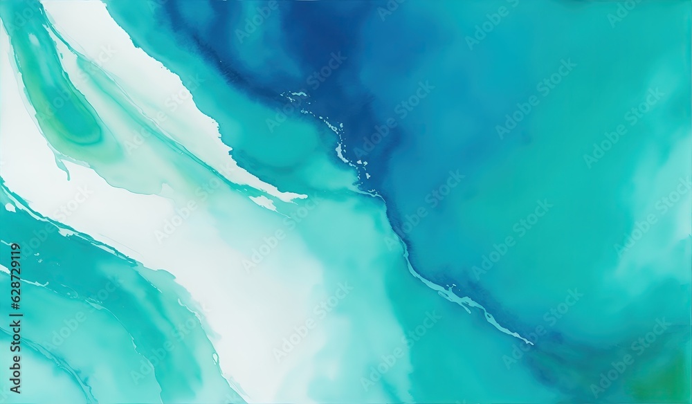 Abstract blue green watercolor background.