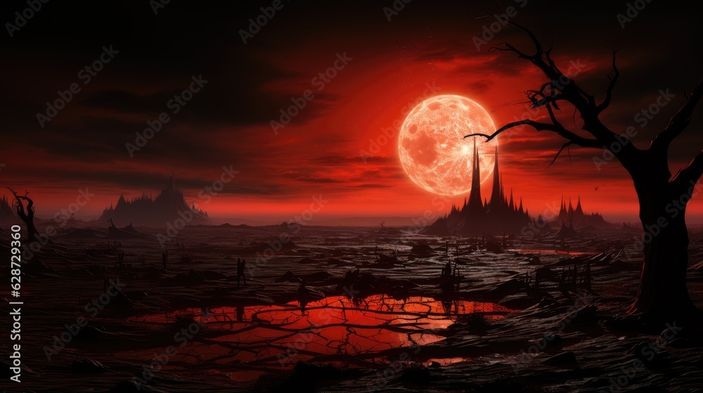landscape with moon landscape with moon