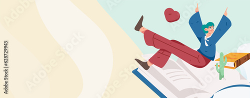 Education learning people flat vector concept hand drawn illustration
