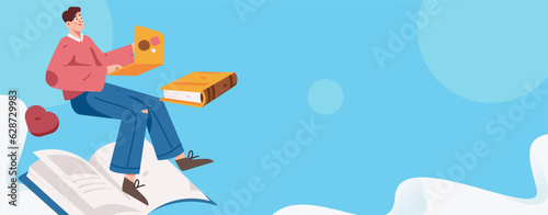 Education learning people flat vector concept hand drawn illustration
