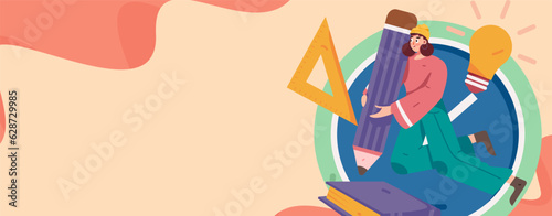 Education learning people flat vector concept hand drawn illustration
