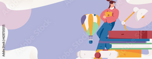 Education learning people flat vector concept hand drawn illustration
