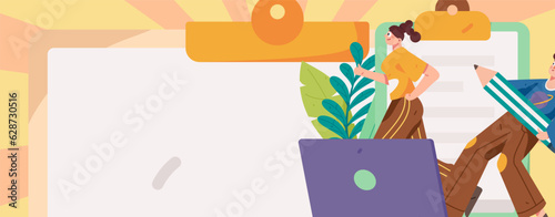 Education learning people flat vector concept hand drawn illustration
