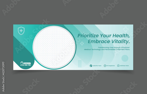healthcare medical theme linkedin cover social media banner