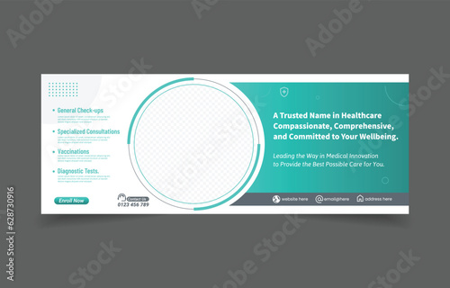 healthcare medical theme linkedin cover social media banner