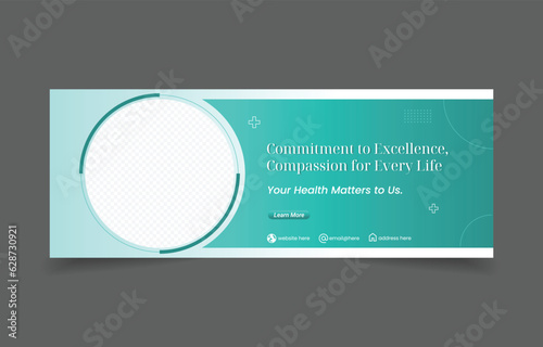 healthcare medical theme linkedin cover social media banner