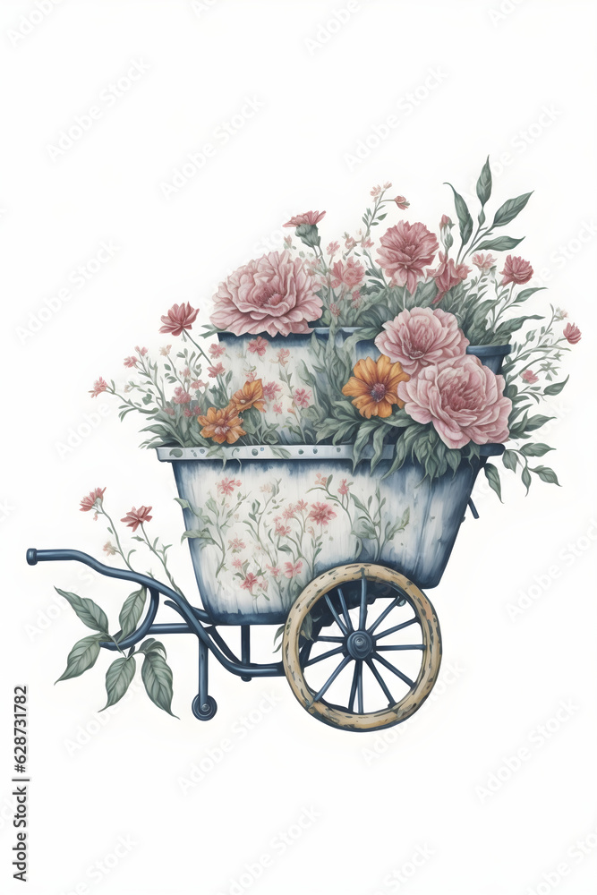 Wheelbarrow With Flowers