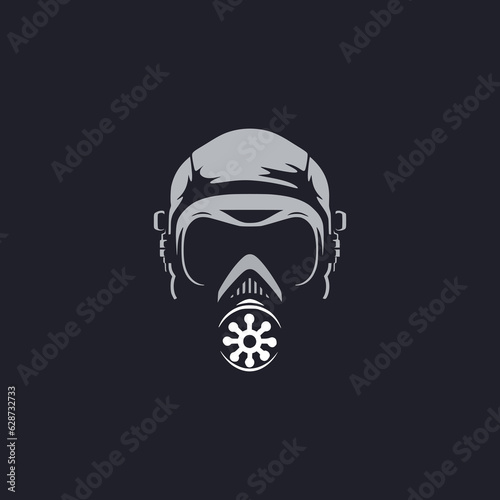 simple face mask toxic danger hazard logo vector illustration template design