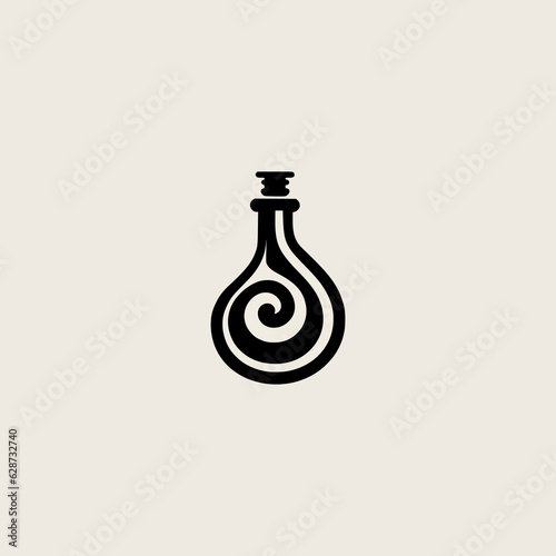 simple magic sauce bottle logo vector illustration template design