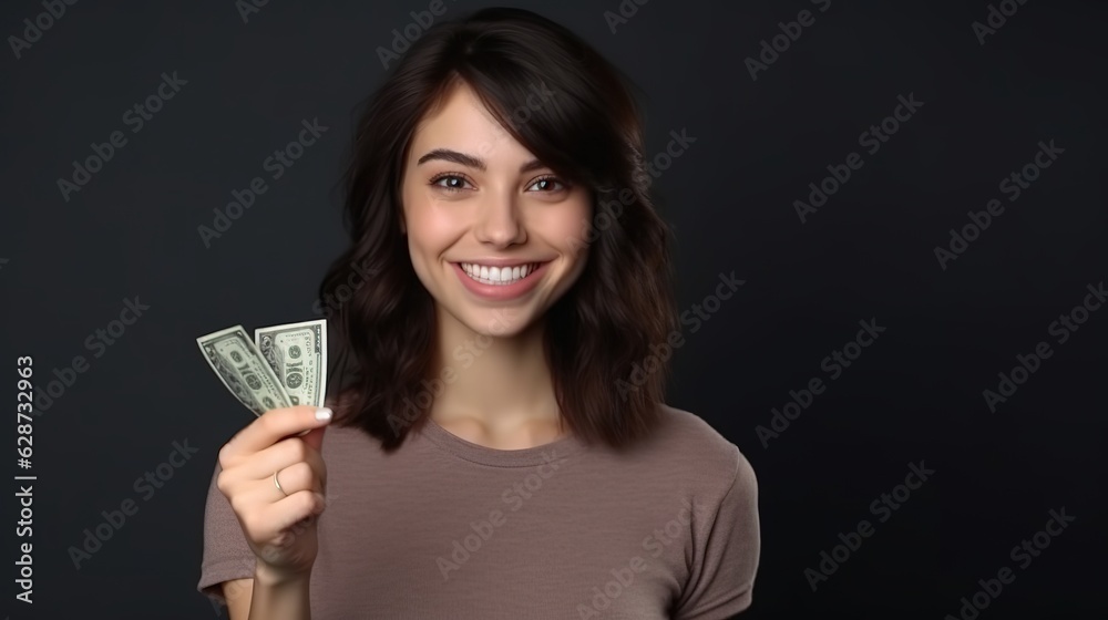 woman with money woman with money