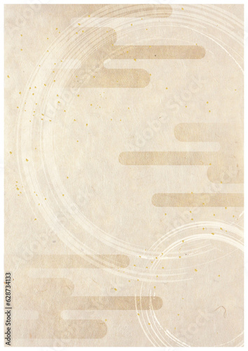 丸筆模様和紙背景_縦型