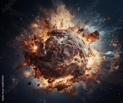 Celestial Fury: Meteorite's Assault on Earth, Generative AI