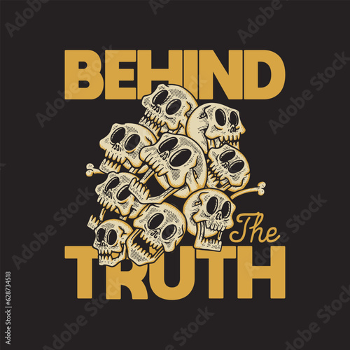 bunch of skull retro cartoon illustration