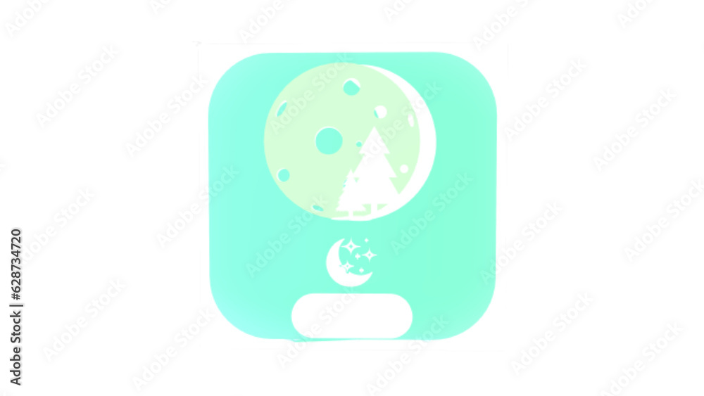 a closeup of a green square with a moon and a tree, icon, enchanted terrarium graphic, snow globe, snow globe, night light, 9 mil, 9k, moon, Stars and moon themed, Night, icon from the app, on the moo a closeup of a green square with a moon and a tree, icon, enchanted terrarium graphic, snow globe, snow globe, night light, 9 mil, 9k, moon, Stars and moon themed, Night, icon from the app, on the moo