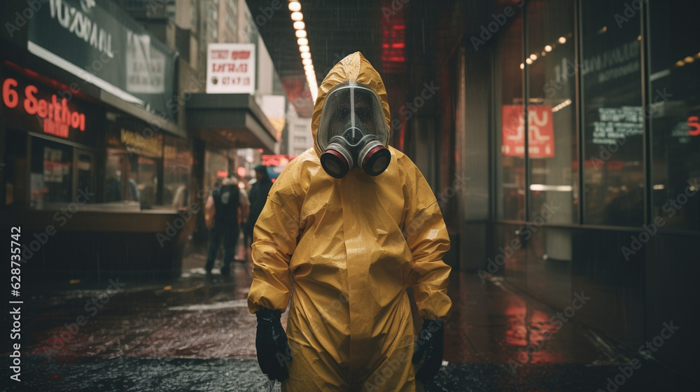 In the Midst of the Metropolis: Hazmat-Suited Figure, Generative AI In the Midst of the Metropolis: Hazmat-Suited Figure, Generative AI