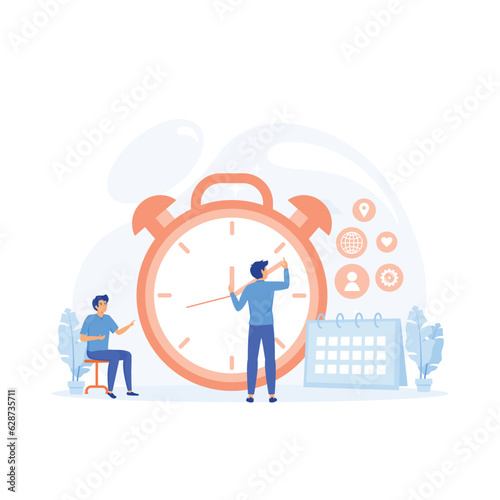 Time Management Business Strategy, Successful business project planning, development and scheduling. flat vector modern illustration 