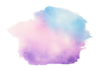 Pink and blue watercolor stains with hand painted on paper texture background