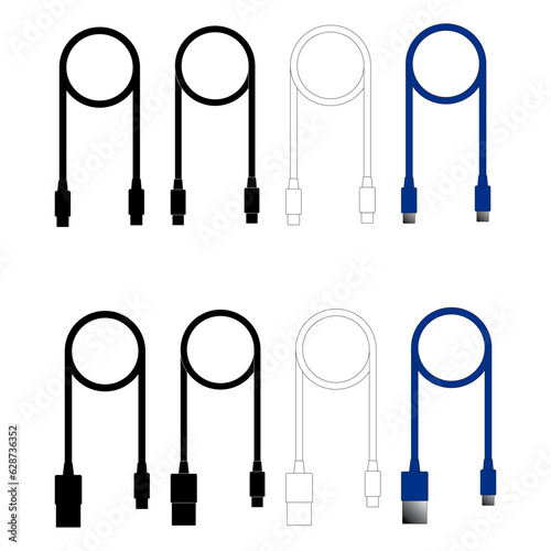  set of USB cable in USB-C, Micro, and Mini