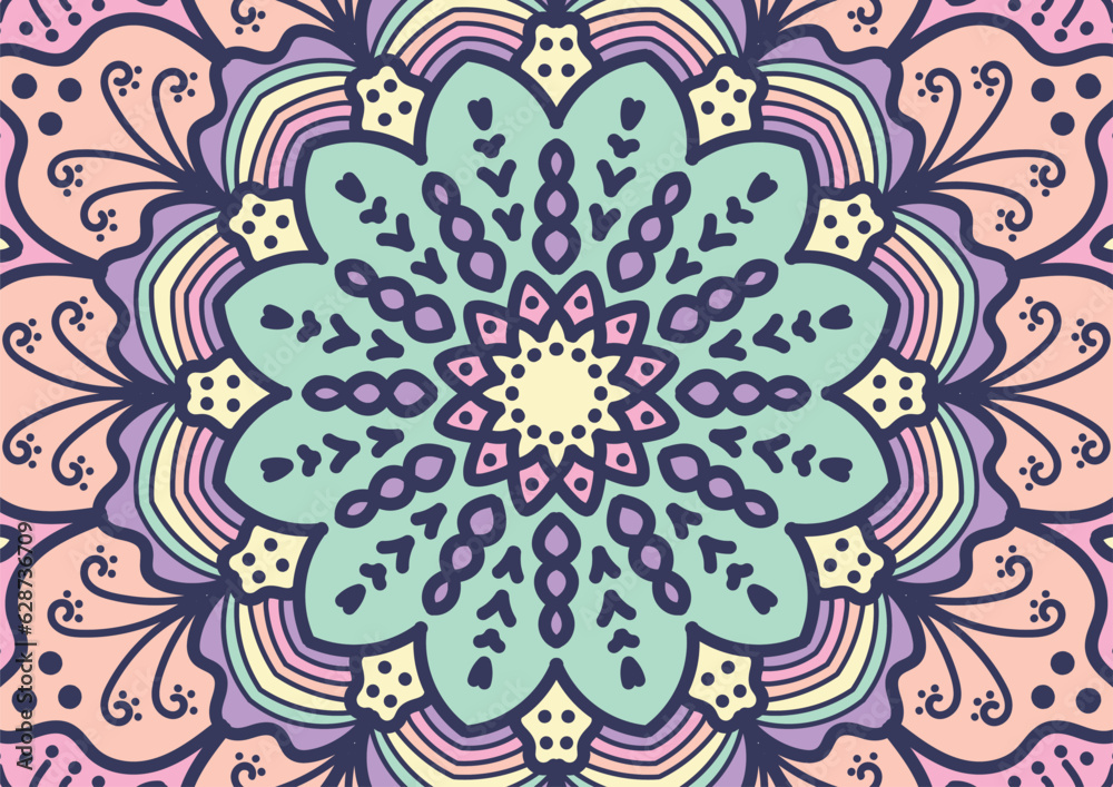 colorful mandala ornament seamless pattern background design