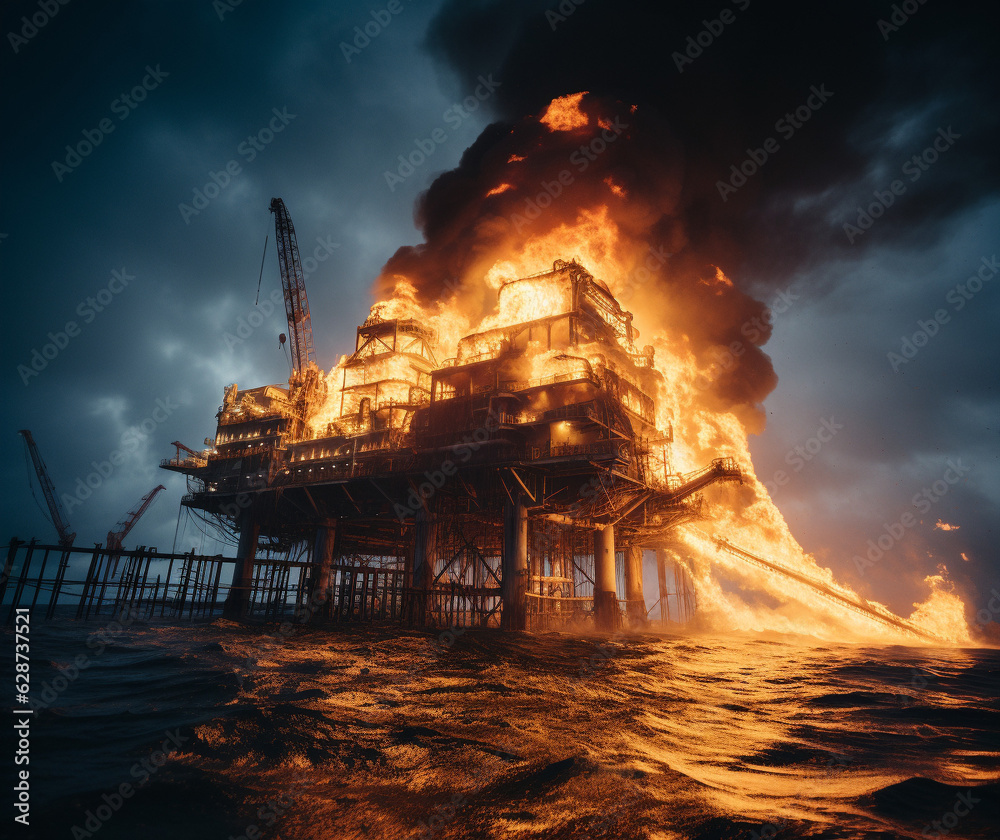 Battle with the Flames: Offshore Oil Rig Disaster, Generative AI