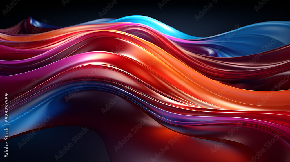 3d render, abstract background with colorful neon wavy line, Ai Generative 3d render, abstract background with colorful neon wavy line, Ai Generative