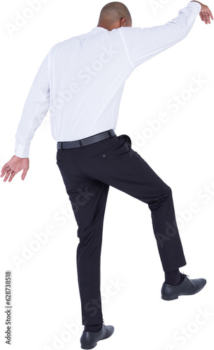 Digital png photo of biracial man on transparent background