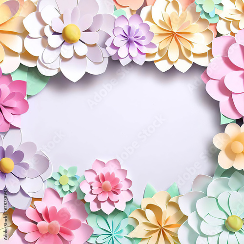 Paper flower art  spring invitation