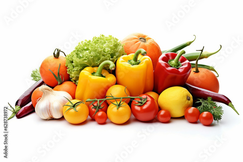 Vegetables on a white background